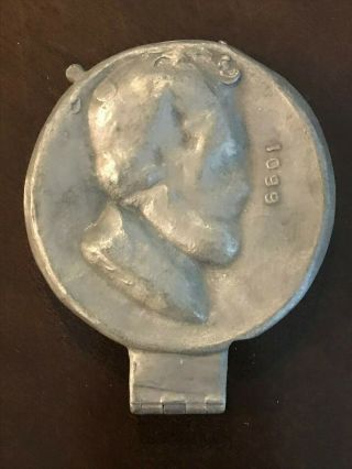Rare - Antique Lincoln Man Pewter Ice Cream Mold By E & Co.  Ny - Marked 1099