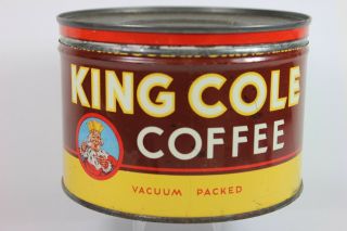 Rare King Cole Coffee Can Graphics King - G.  E.  Barbour Co.  Limited St.  John N.  B.