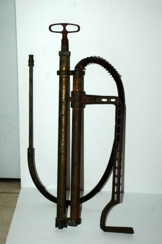 Vintage Antique Hand Water Fire Bucket Pump Orchard Sprayer W/ Foot Anchor