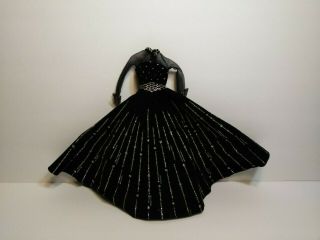 HOLIDAY Barbie Gown Black & Silver Doll Dress Accessory 1998 Vintage Toy 90 ' s 3