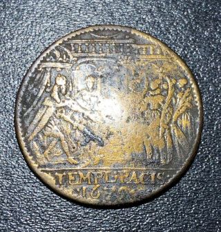 1679 Jetton Jeton France French Louis Xiv Templ Pacis Token Rare Coin