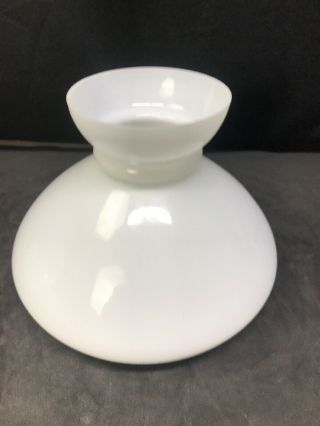 Antique Oil Lamp Shade Opaque White Cased Glass 6 1/2” Inch Fitter