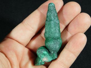 A Small Very Rare and 100 Natural Malachite STALAGMITE From The Congo 49.  3gr e 3