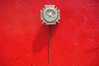 Extremely Rare Belgium Wwi 1914 1918 Fire Cross Salus Patriae Pin Badge Sign M.  W