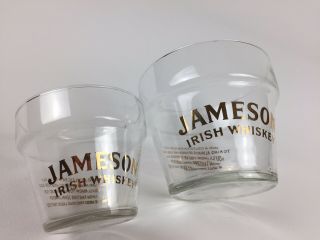 Rare Jameson Irish Whiskey (2) Glass Cup Bowls