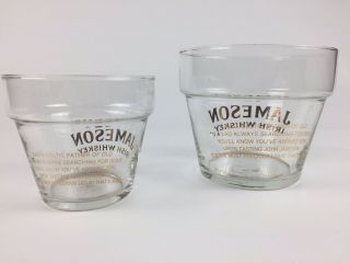 RARE Jameson Irish Whiskey (2) Glass Cup Bowls 3