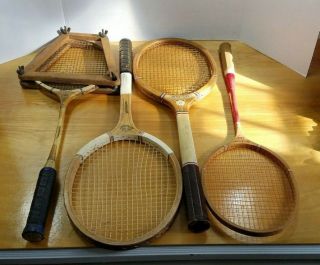 Vintage Badminton & Tennis Racquet Antique Great Display