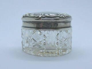 Sterling Silver Top Frank Whiting 18.  5g American Brilliant Cut Glass Dresser Jar