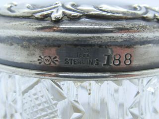 Sterling Silver Top Frank Whiting 18.  5g American Brilliant Cut Glass Dresser Jar 2