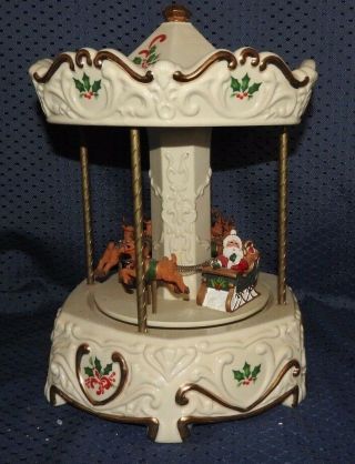 Christmas Carousel Music Box Lenox Rare Vintage