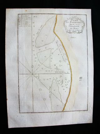 1754 Bellin: Rare Map: Africa Western,  Portendic Cost,  Senegal,  Afrique