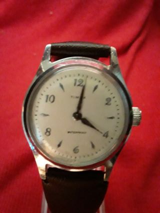 Vintage Timex Mid - late 50 ' s 34mm Mechanical Watch.  Exc.  Looking/Working Cond.  X04 3