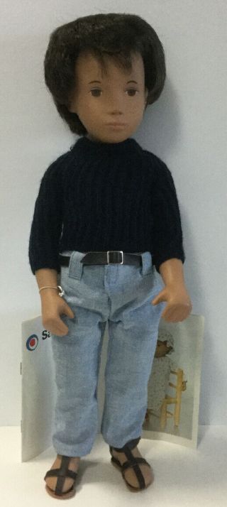 Vintage Sasha 16 " Doll 301 Gregor Dark Jeans Navy Sweater W/ Tag England