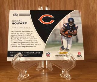 2016 Panini JORDAN HOWARD Rookie Patch Auto.  Very Rare Only 10 Made 3
