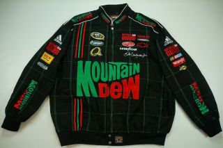 Rare Vtg Dale Earnhardt Jr Mountain Dew Sponsors Patches Jacket 2000s Racing 3xl
