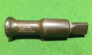 Rare P.  S.  Olt Duck Call Pekin Illinois Reg Trademark Vintage Brown