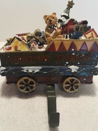 Vintage Christmas Express Toy Train Coal/toy Car Stocking Holder Hanger Rare