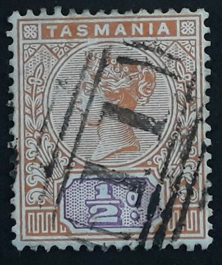 Rare Undated Tasmania Australia 1/2d Tablet Stamp Num Cds 11 - Elderslie