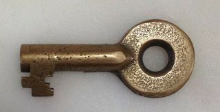 Antique Vintage Brass Hollow Barrel Skeleton Key Stamped Adlake