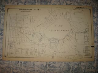 Large Vintage Antique 1917 Ronkonkoma Suffolk County York Map Fine Rare Nr
