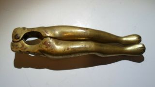 Antique Brass Womans Legs Risque Nut Crackers 4 1/2 Inches