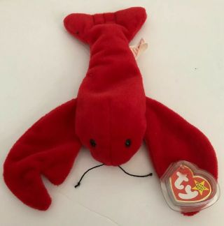 Rare - Collectible - Ty Beanie Baby - Pinchers The Lobster With Pvc Pellets