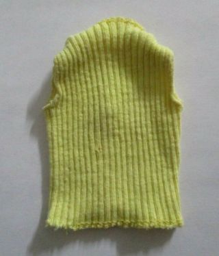 Vintage Mod Barbie 1881 Made For Each Other Yellow Ribbed Top