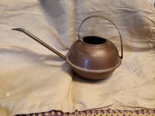 Signed Davis & Holcombe Calif Antique Sphere Center Copper Watering Can