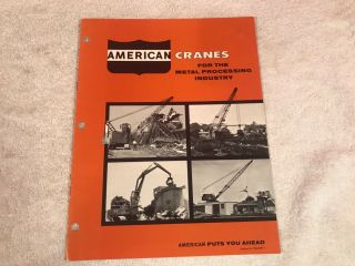 Rare 1970s American Hoist Metal Scrap Yard Crane Dealer Brochure 7 Page