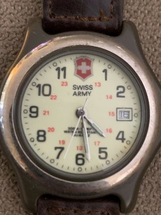 Vintage Swiss Army Watch Canvas And Leather Battery