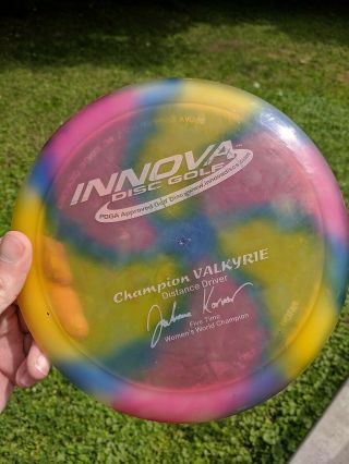 Innova Champion Valkyrie Tye Dye Disc Golf Pfn Patent Five Time World Oop Rare