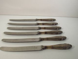 Set/6 Wmf Germany French Hollow Silverplate Handle Knives - Nirosta Blades