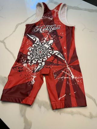 RARE Deadstock Team Hawaii National Wrestling Singlet Red Size Extra Small 2