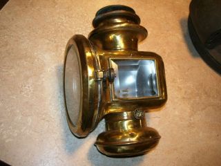 Antique 1909 Brass Era Car Solar Side Oil Lamp Sidelight Lantern Headlight Rare