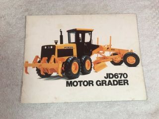 Rare John Deere Jd670 Motor Grader Tractor Dealer Brochure 11 Page