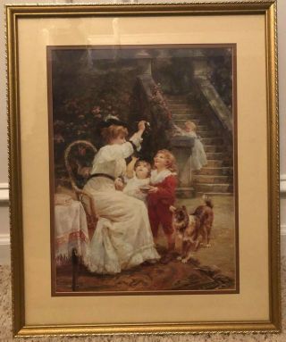 16 X 20 Vintage Lithographic Framed Print " Innocence " By Fredrick Morgan