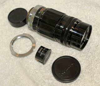 Rare Komura 135mm Lens In L39 Mount With Leica M Adapter & Viewfinder