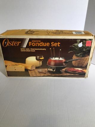 Vintage Oster Electric Fondue Set Rare Model 681 Flame