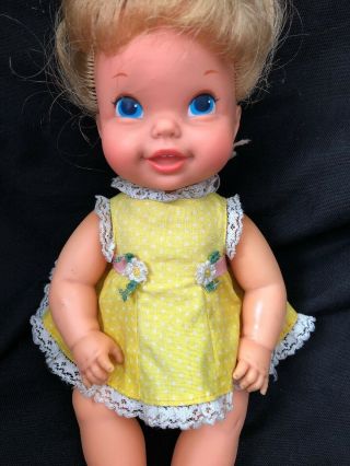 Vintage 1968 Mattel Baby Go Bye Bye Doll With Dress And Panty