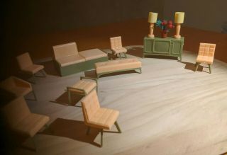 Vintage Marx Imagination Contemporary Dollhouse Furniture - Den