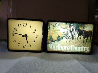 Marlboro Electric Clock.  Vintage & Extremely Rare.  Quite Possibly Unique.