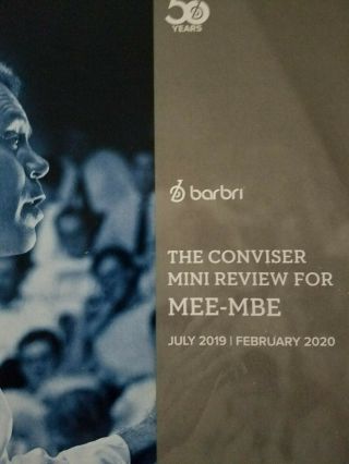 Rare 2019 2020 Barbri Bar Exam - Conviser Mini Review For Mee - Mbe - No Markings