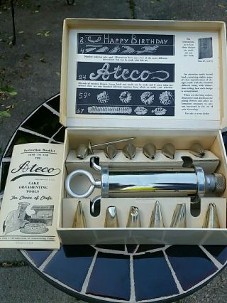 Vintage Ateco Icing Set Complete With Instruction Page