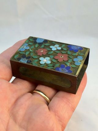 Antique Chinese Cloisonne Enamel Match Box Cover