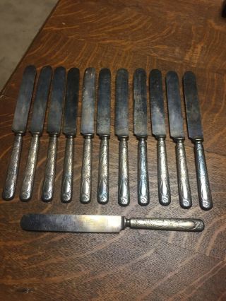 12 1835 R Wallace Dinner Knives 12 Dwt