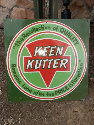 Vintage KEEN KUTTER metal sign Antique Very Rare Unique from 60s 2