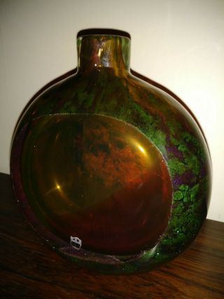 Rare Kosta Signed Goran Warff Art Glass Vase Made In Sweden Vintage Mid Century