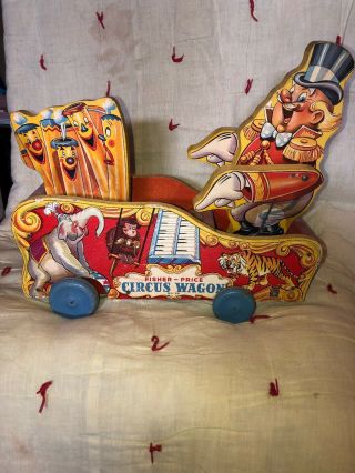 Rare 1942 Fisher Price No.  156 Circus Wagon Pull Toy