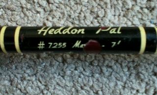 Vintage Heddon PAL Fiberglass Spinning Rod 7 ' 2pc.  7255 2