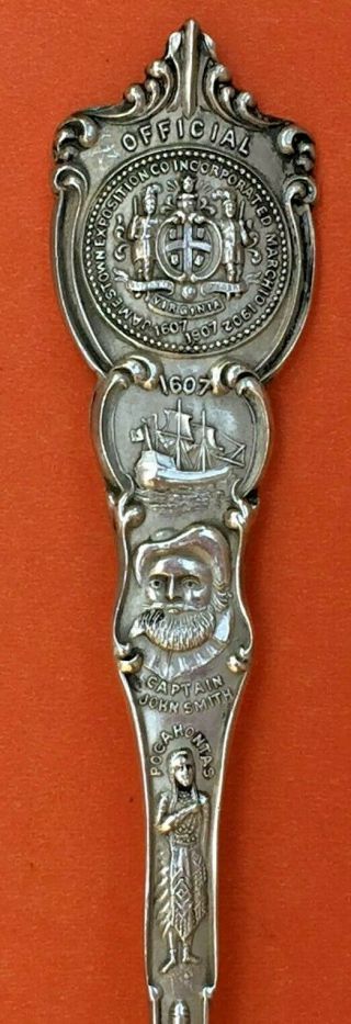 Rare Jamestown Exposition 1907 Old Church Sterling Silver Souvenir Spoon